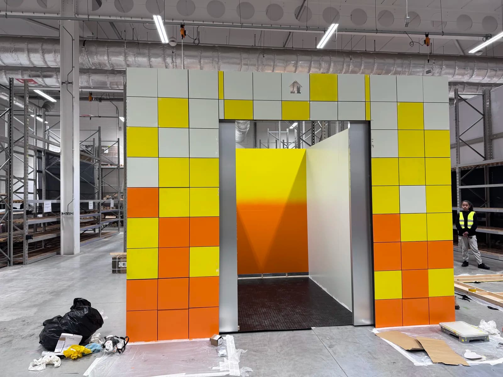 An interactive elevator set with custom electronics