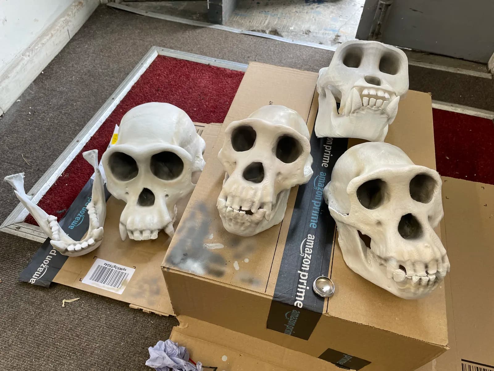Life-size ape skulls for an NFT launch event